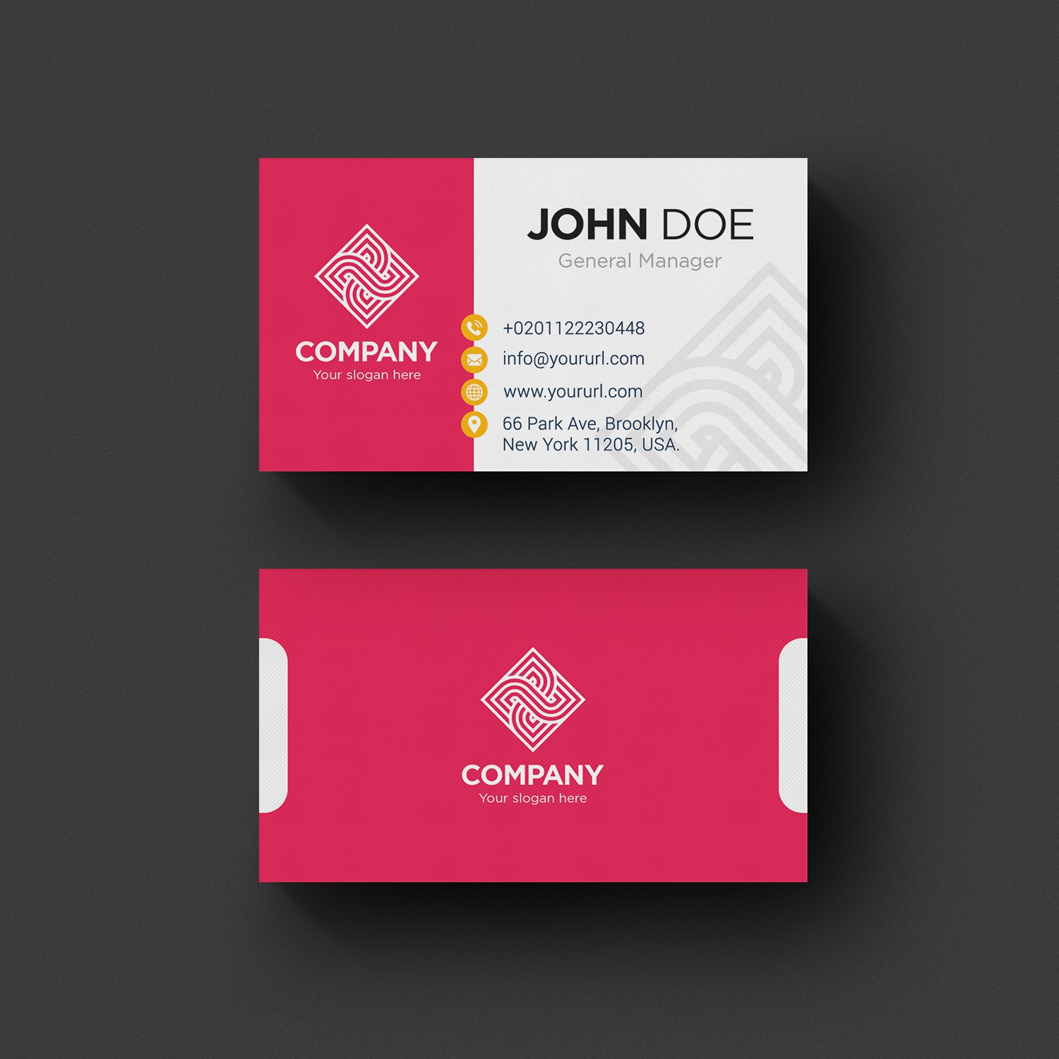 Crimson & White Modern Business Card - Personalized Digital Printing