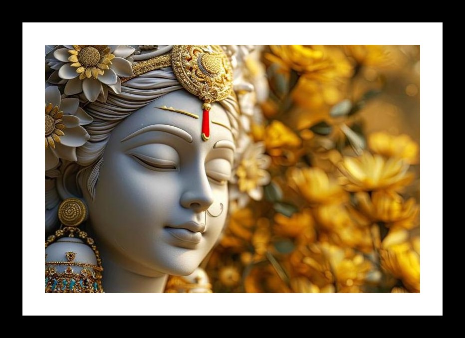 Golden Deity Bloom: Serene Art for Your Space Wall Art, Interior Accents, Framing Solutions, Residential/Commercial Decor, Premium Gifts | Size: 8 x 12 inches