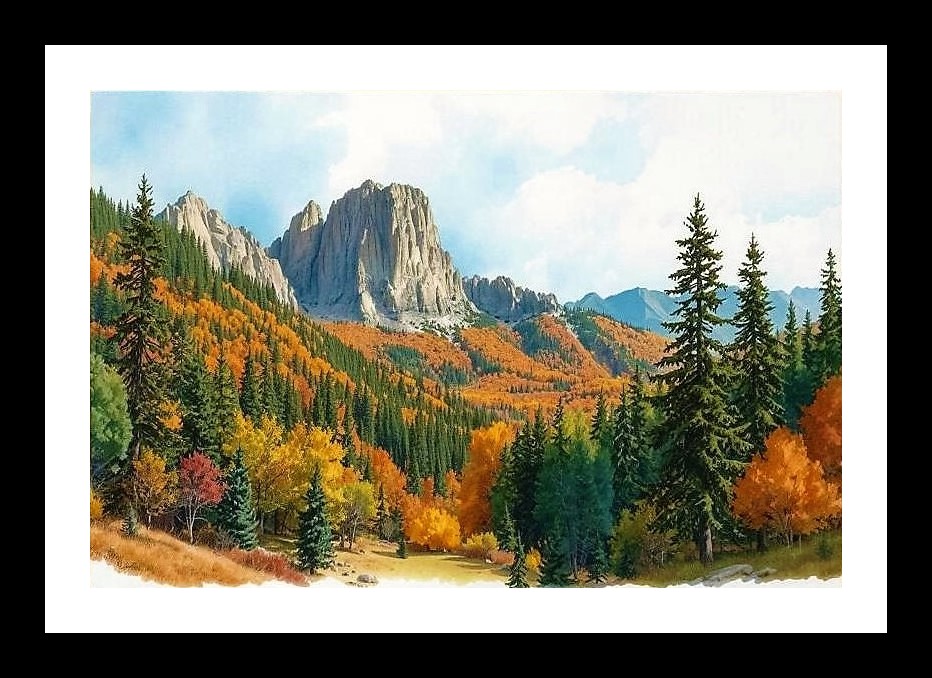 Majestic Mountain Landscape Portrait - Lush Foothills Beauty Photo Frame With Photo, Wall Hanging Art, Wall Decor, Home Decor, Picture Frame | Size: 8 x 12 inches