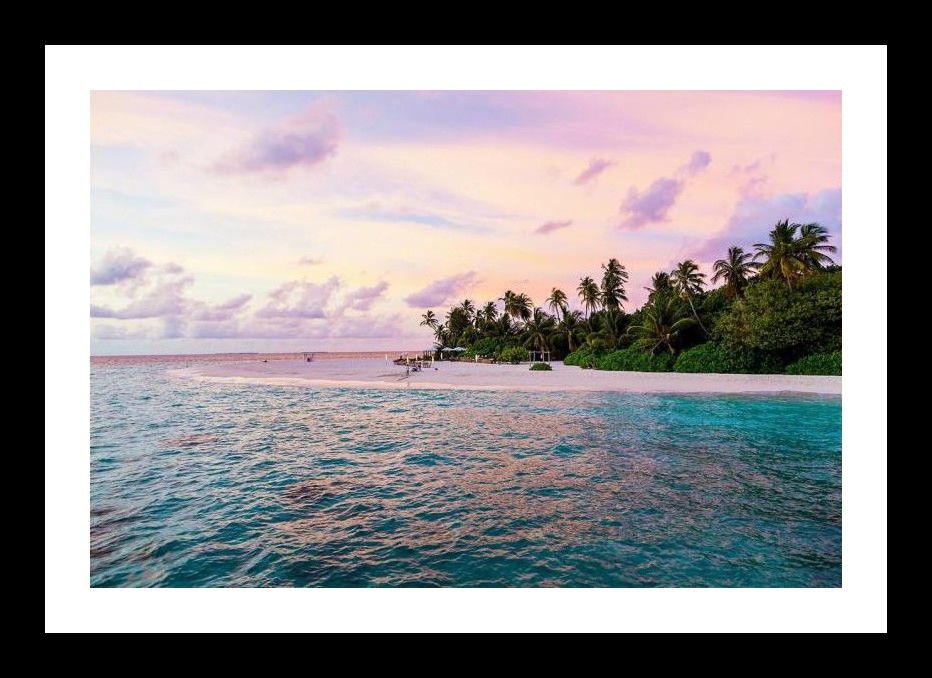 Tropical Island Sunset Canvas Art - Paradise Found. Wall Art, Interior Accents, Framing Solutions, Residential/Commercial Decor, Premium Gifts | Size: 8 x 12 inches