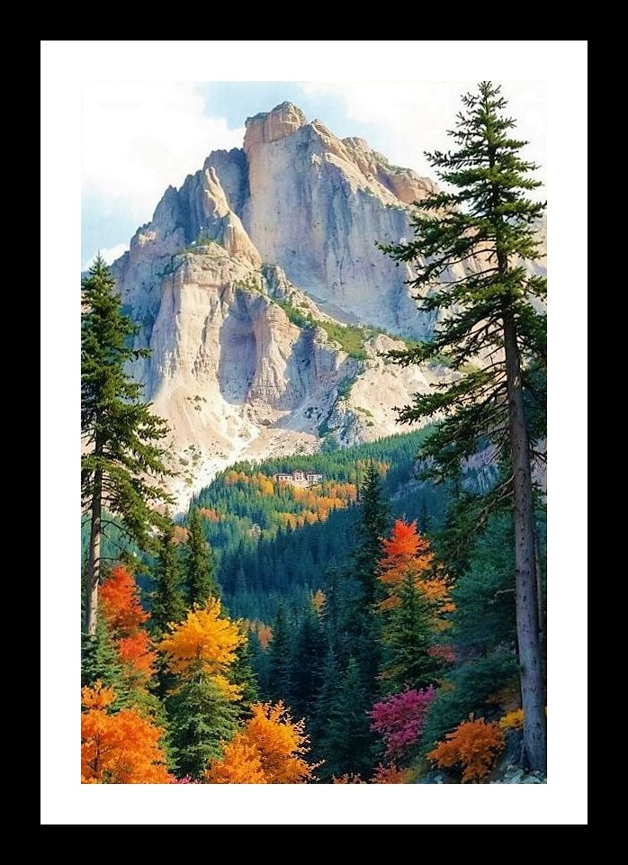 Mountain Majesty Portrait - Serene Landscape Art. Photo Frame With Photo, Wall Hanging Art, Wall Decor, Home Decor, Picture Frame | Size: 8 x 12 inches