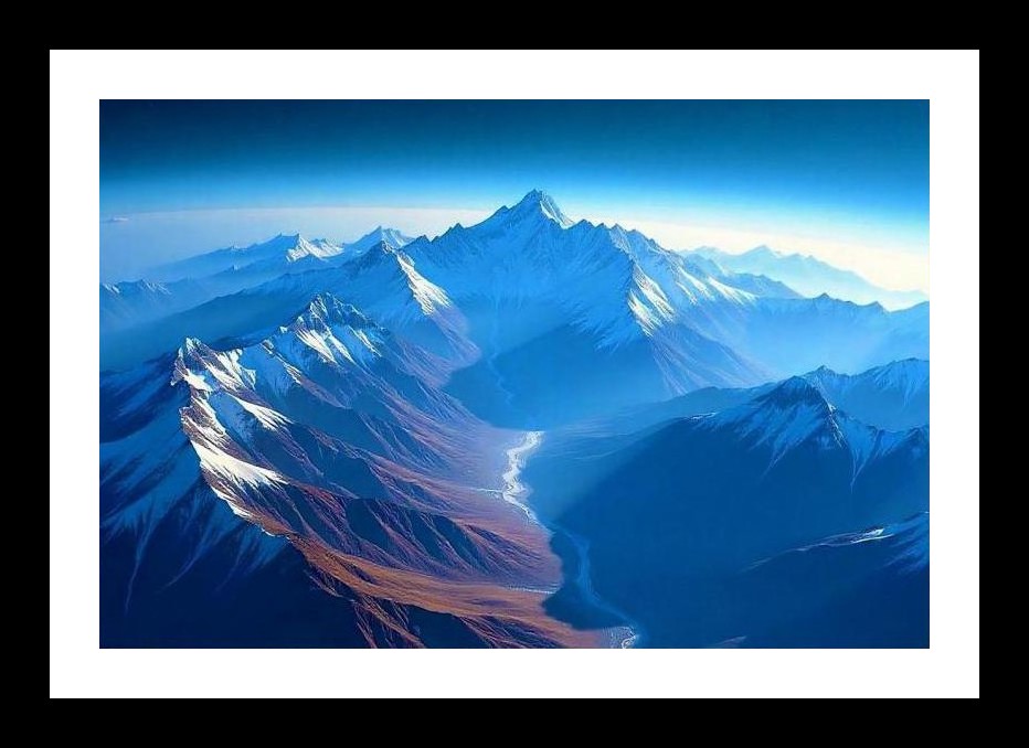 Snowy Peaks & Valley Vista - Aerial Photo Wall Art, Interior Accents, Framing Solutions, Residential/Commercial Decor, Premium Gifts | Size: 8 x 12 inches