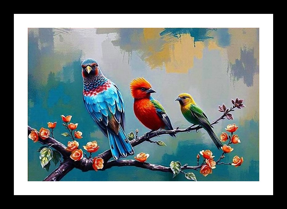 Jungle Jewels: Tropical Birds in Paradise - Exquisite Portrait Photo Frame With Photo, Wall Hanging Art, Wall Decor, Home Decor, Picture Frame | Size: 8 x 12 inches