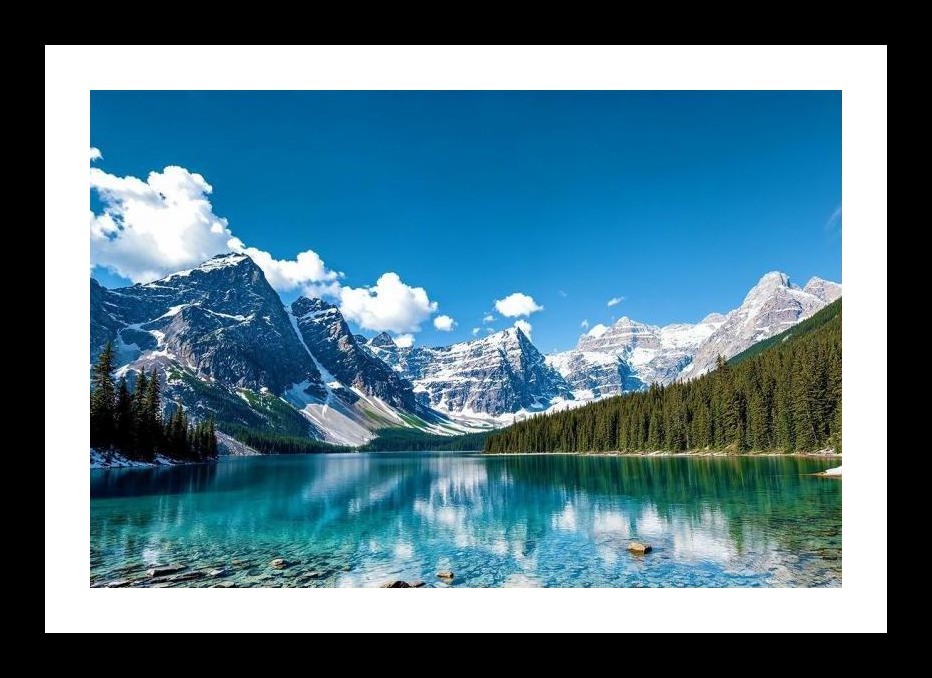 Turquoise Lake Rockies: Breathtaking Canadian Rockies Scene. Wall Art, Interior Accents, Framing Solutions, Residential/Commercial Decor, Premium Gifts | Size: 8 x 12 inches