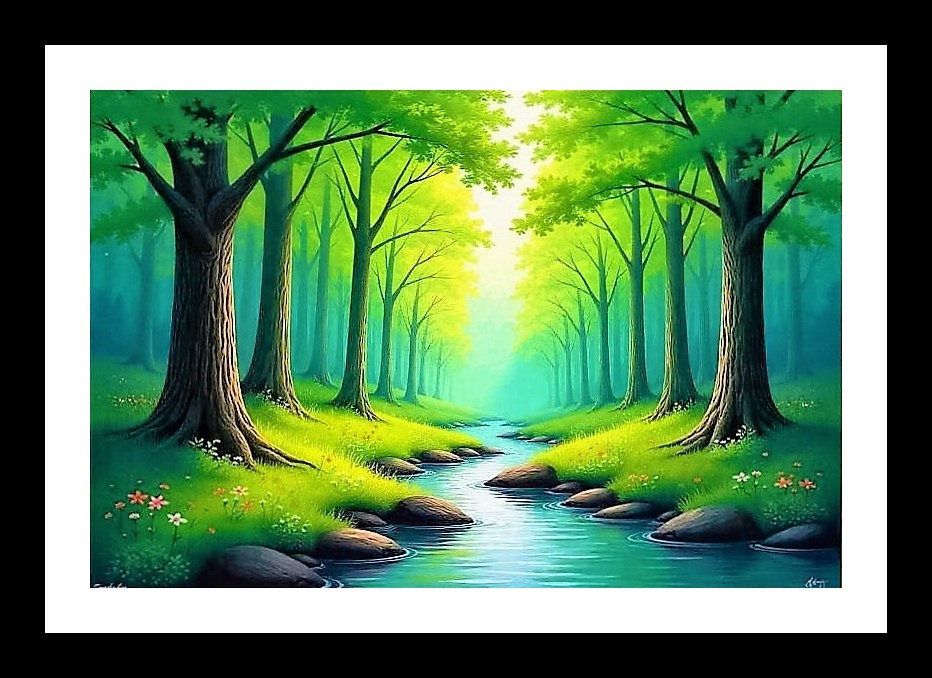 Dreamy Watercolor Heaven Nature Portrait Wall Art, Interior Accents, Framing Solutions, Residential/Commercial Decor, Premium Gifts | Size: 8 x 12 inches