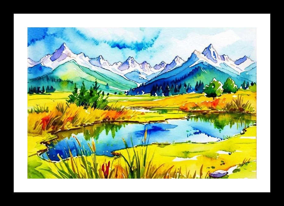 Serene Mountain Lake Reflection: Stunning Landscape Portrait Wall Art, Interior Accents, Framing Solutions, Residential/Commercial Decor, Premium Gifts | Size: 8 x 12 inches