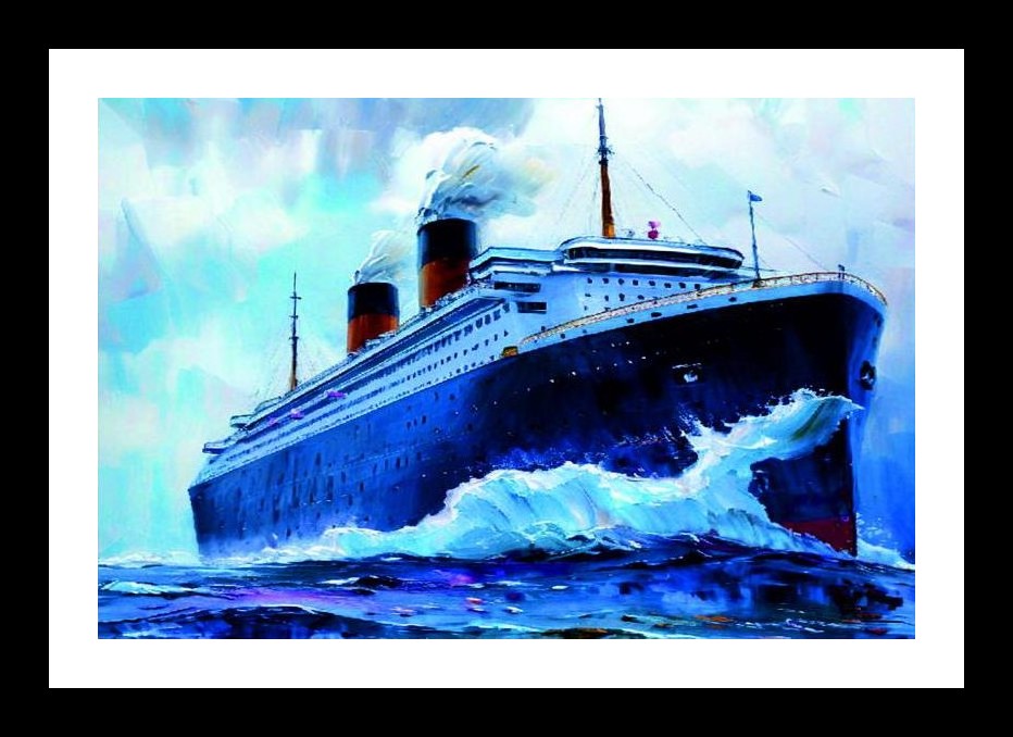 Majestic Liner: Nautical Canvas Art. Wall Art, Interior Accents, Framing Solutions, Residential/Commercial Decor, Premium Gifts | Size: 8 x 12 inches