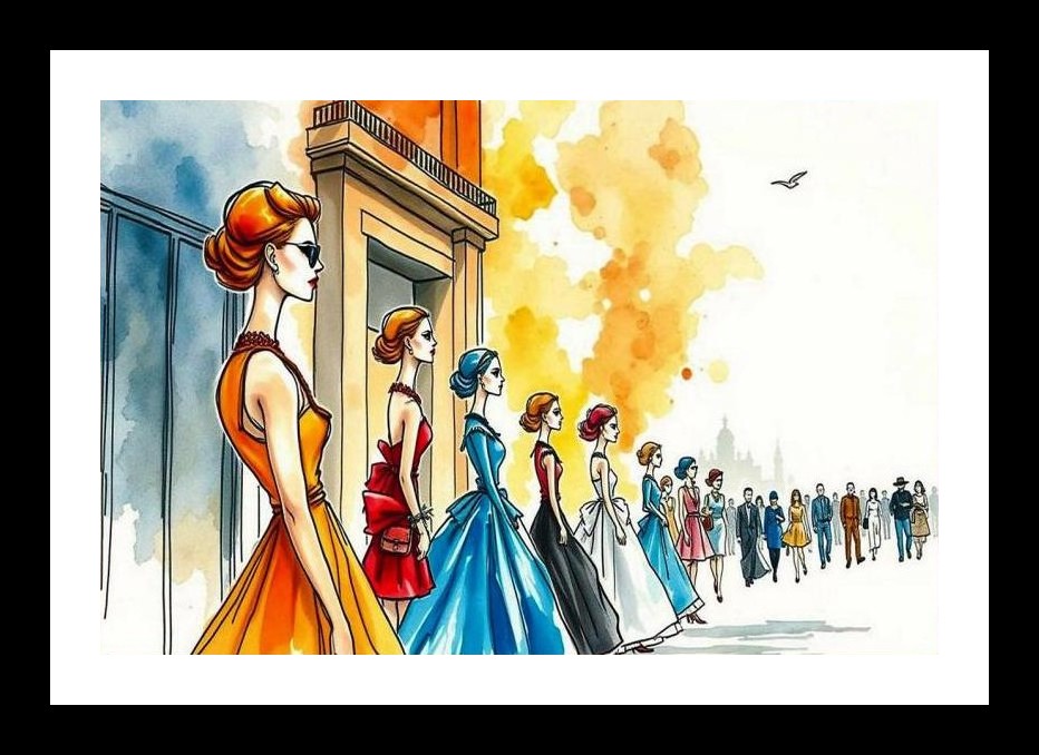 City Chic: Elegant Woman Portrait Wall Art, Interior Accents, Framing Solutions, Residential/Commercial Decor, Premium Gifts | Size: 8 x 12 inches