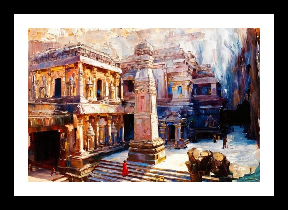 Sunlit Temple Portrait Wall Art, Interior Accents, Framing Solutions, Residential/Commercial Decor, Premium Gifts | Size: 8 x 12 inches