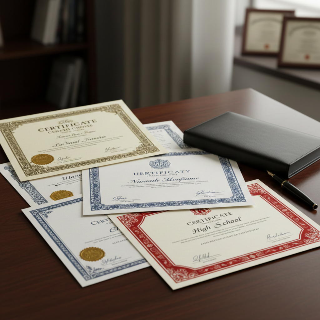 Premium Certificate Printing Service